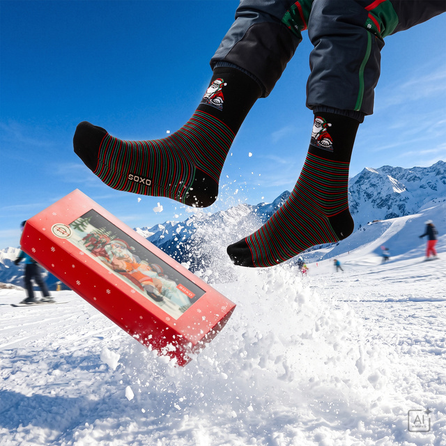 Naughty Santa DJ Socks 3-Pack