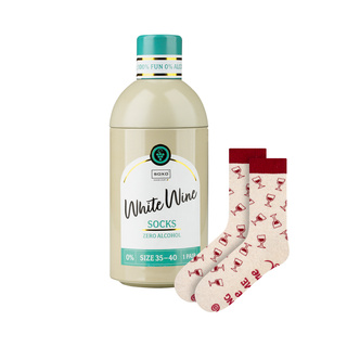 Women's SOXO GOOD STUFF socks with White Wine in a bottle