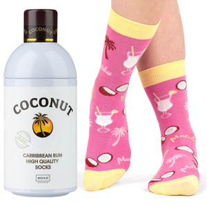 Women's SOXO GOOD STUFF socks with Coconut  in a bottle