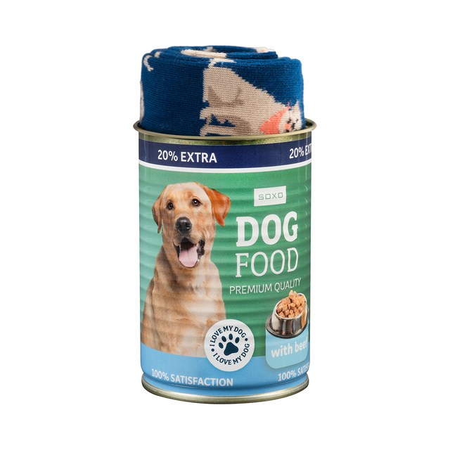 SOXO labrador men's socks in a can 