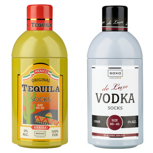 Zestaw 2x Skarpetki męskie kolorowe SOXO GOOD STUFF Tequila i wódka w butelce śmieszne bawełniane