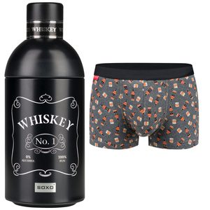 Bokserki męskie Whiskey w butelce SOXO | Pomysł na prezent | Dzień Chłopaka | Majtki bawełniane