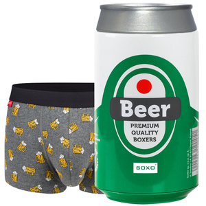 Bokserki męskie piwo w puszce SOXO | Zabawny prezent | Dzień Chłopaka | Majtki dla Niego w oryginalnym opakowaniu