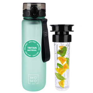 Butelka na wodę 1L MOMO WAY jasno zielona | idealna na podróż | BPA free | Tritan