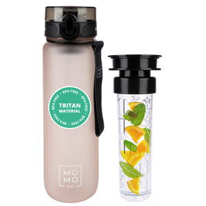Butelka na wodę 1L pudrowy róż | idealna na podróż | BPA free | Tritanu