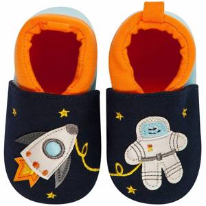 Kapcie niemowlęce granatowe SOXO z kosmonautą i rakietą 