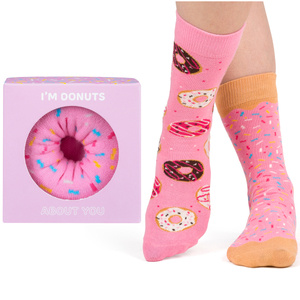 Skarpetki damskie Soxo Donut w Pudełku | Idealne na prezent | Śmieszne i Wesołe | różowe