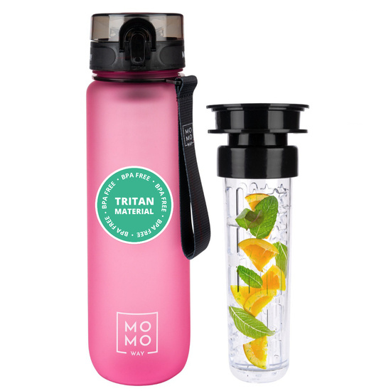 Butelka na wodę MOMO WAY ciemno - różowa | idealna na podróż | BPA free | Tritan