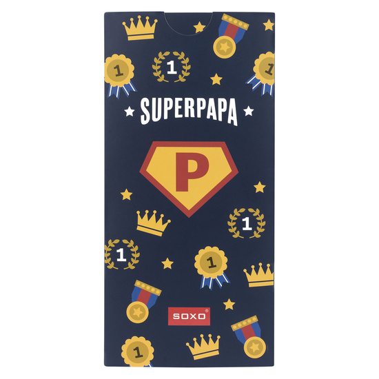 Skarpetki Męskie kolorowe SOXO z napisem "SuperPapa" | prezent na Dzień Ojca