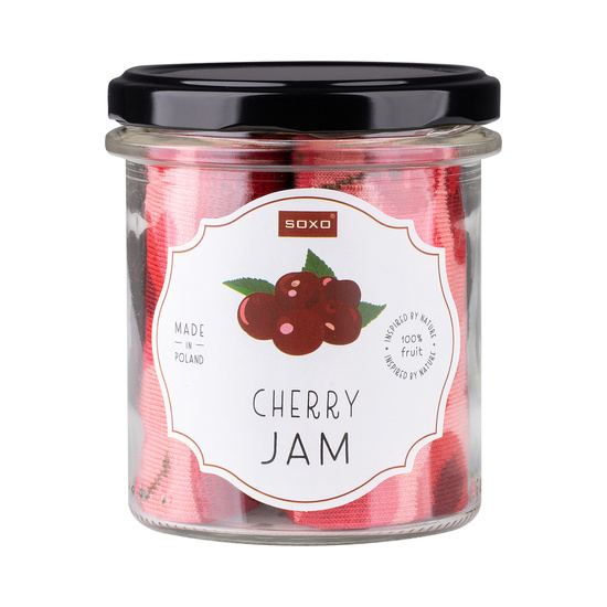 Skarpetki damskie różowe SOXO cherry jam w słoiku 
