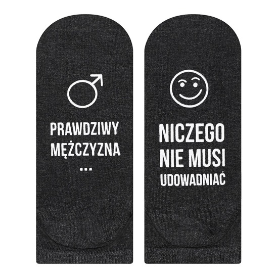 Stopki męskie czarne SOXO z napisami bawełniane zabawne 