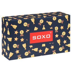 Męskie Kolorowe Skarpetki SOXO i Męskie Bokserki w pudełku, prezent dla chłopaka