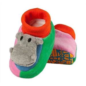 OUTLET Kapcie niemowlęce kolorowe SOXO hipopotam
