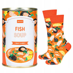 Skarpetki Męskie | Damskie SOXO GOOD STUFF fish soup w puszce | kolorowe | na prezent dla Niego | dla Niej Unisex