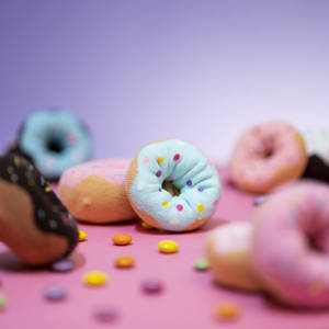 Skarpetki damskie Soxo Donut w pudełku | Idealne na prezent | Śmieszne i Wesołe | fioletowe