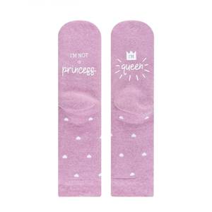 Skarpetki damskie długie różowe SOXO z napisami bawełniane prezent 