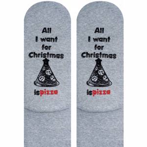Skarpetki długie męskie SOXO z napisami bawełniane prezent Pizza Święta Boże Narodzenie Prezent