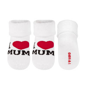 Skarpetki niemowlęce białe SOXO z napisami prezent