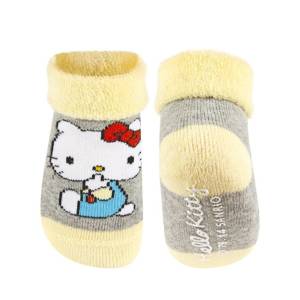 Skarpetki niemowlęce żółte SOXO Hello Kitty z ABS