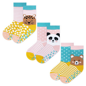 Zestaw 3x Skarpetki dziecięce kolorowe SOXO zwierzaki | panda | miś