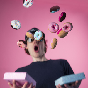 Zestaw 4x Stopki damskie SOXO Donuty w Pudełku | Idealne na prezent | Śmieszne i Wesołe | kolorowe